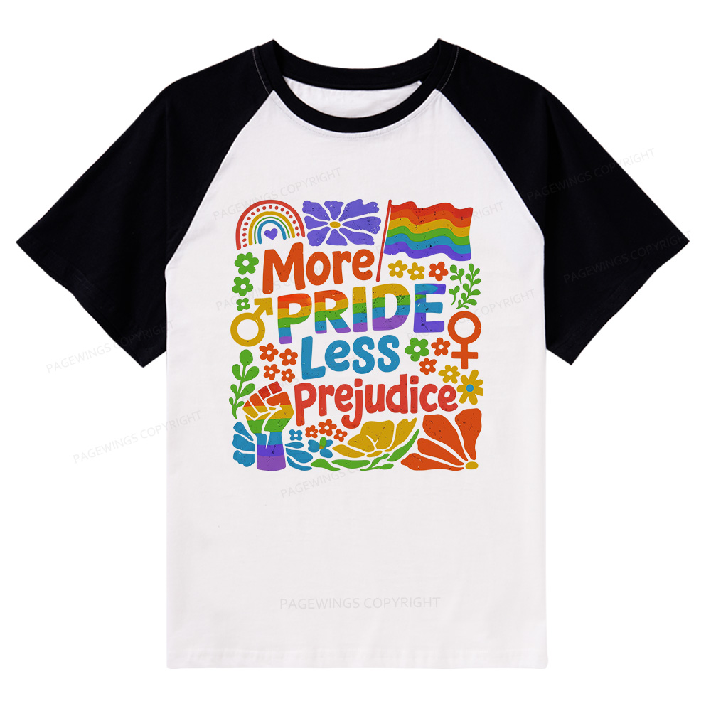 Pagewings More Pride Less Prejudice Raglan T-shirt