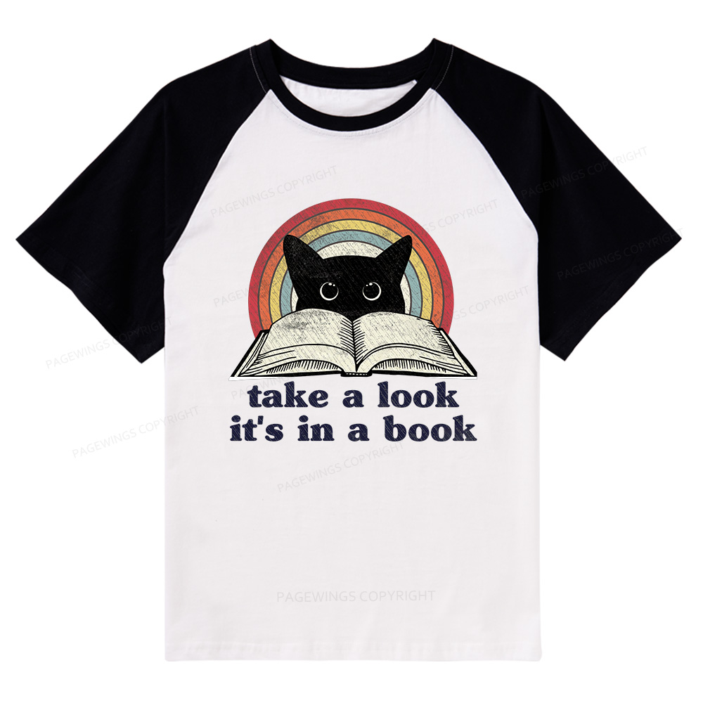 Pagewings Take A Look Its In A Book Raglan T-shirt