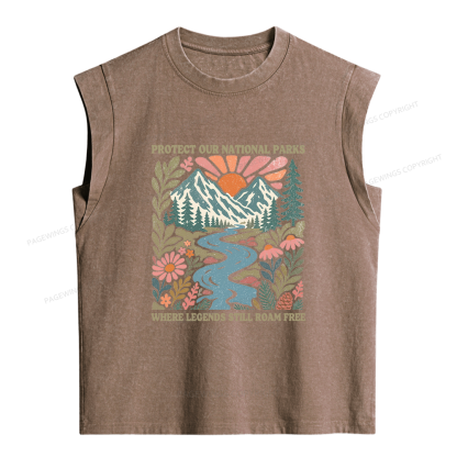 Pagewings National Parks Women's Washed Tank Top