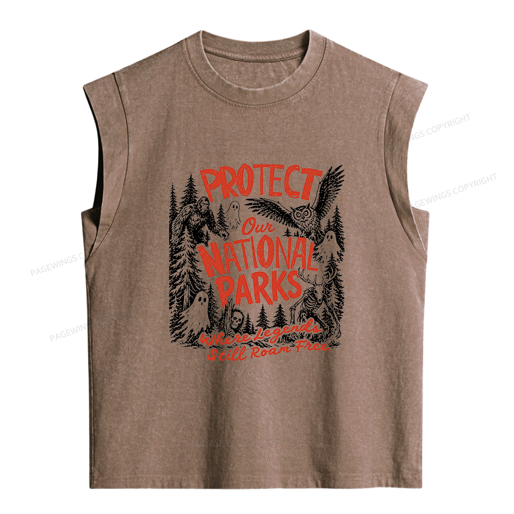 Pagewings Protect National Parks Women's Washed Tank Top