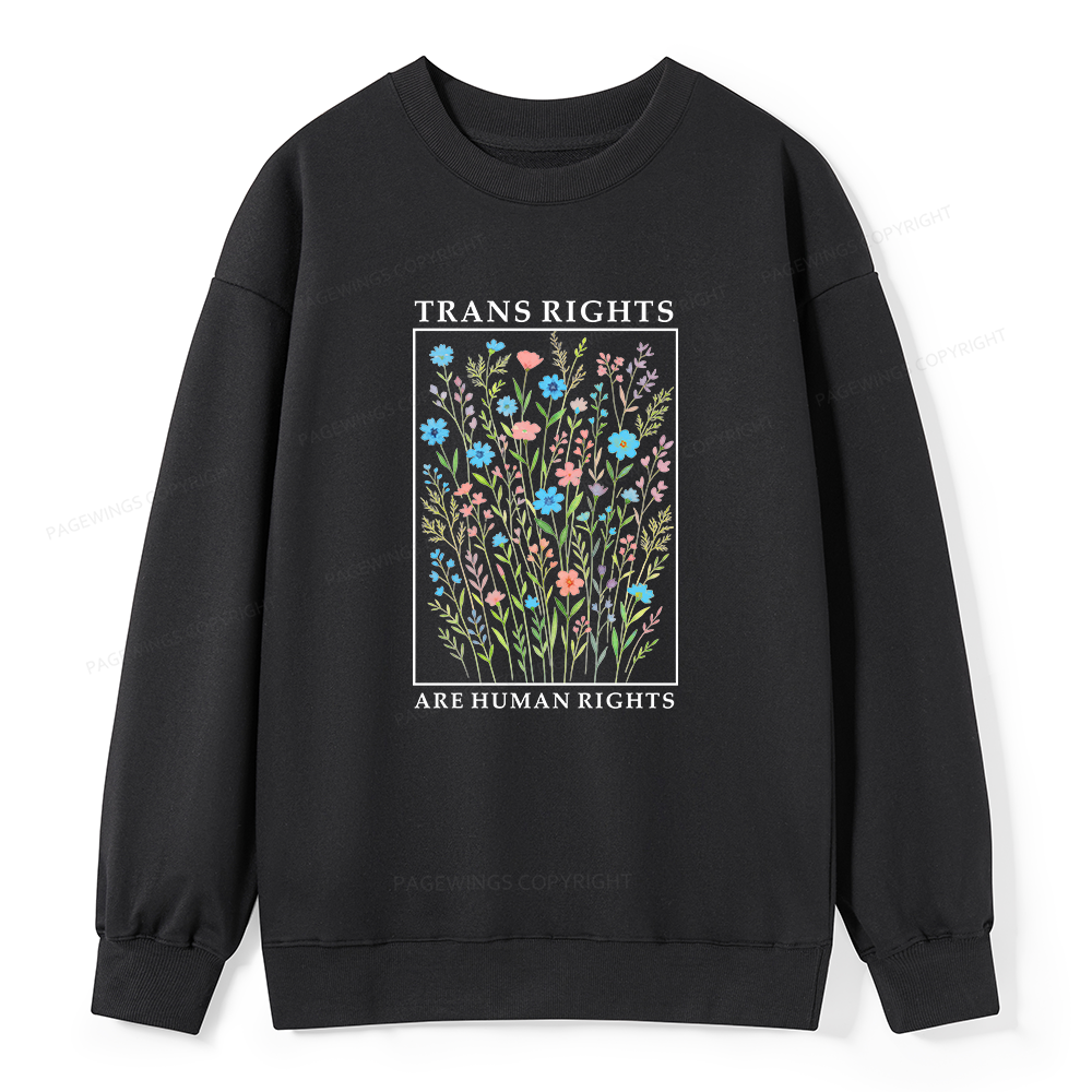 Pagewings Trans Rights Are Human Rights Dragon Book Unisex Classic Sweatshirt
