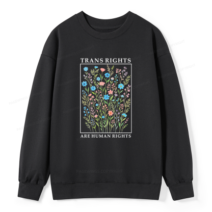 Pagewings Trans Rights Are Human Rights Dragon Book Unisex Classic Sweatshirt