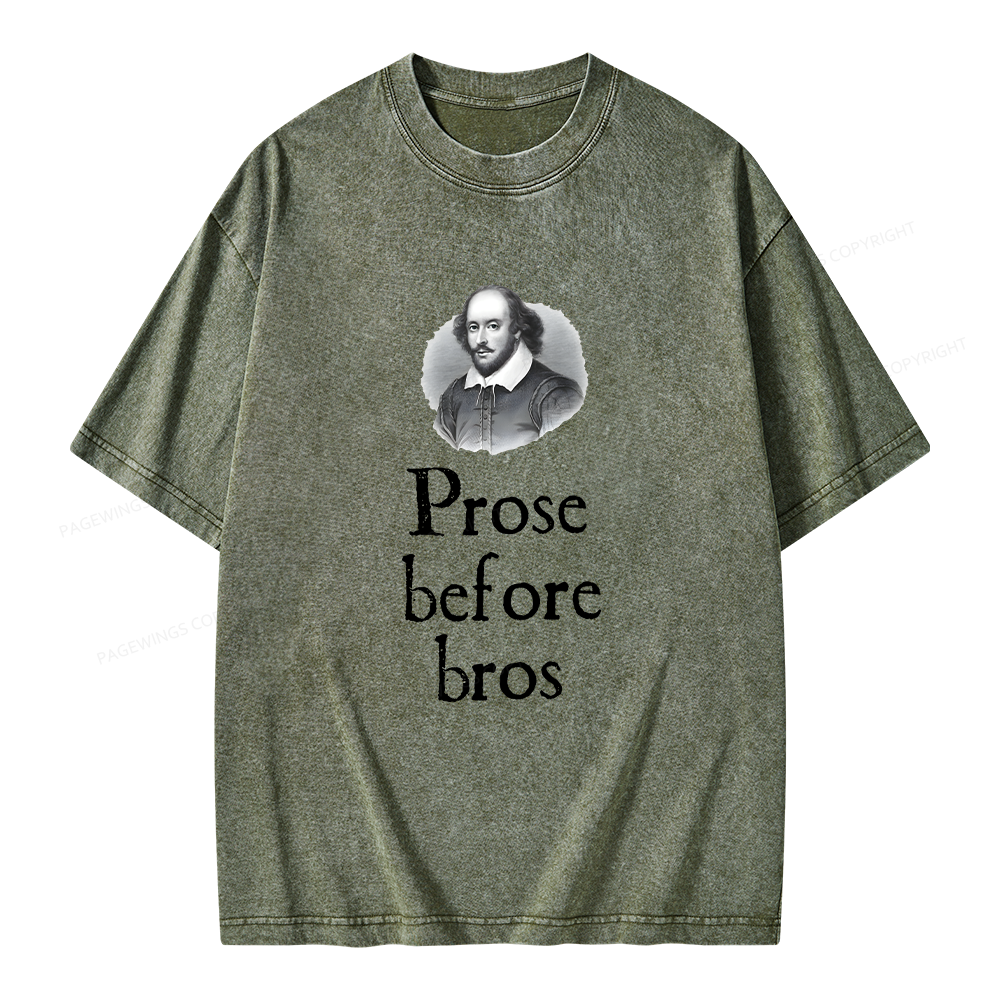 Pagewings Prose Before Bros Unisex Washed T-shirt