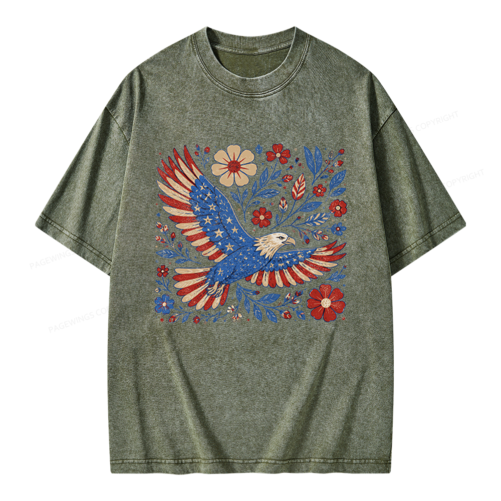 Pagewings Freedom Unisex Washed T-shirt