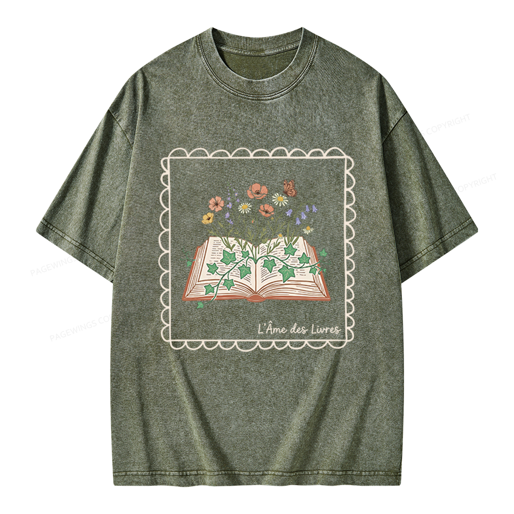 Pagewings The Soul of Books Unisex Washed T-shirt