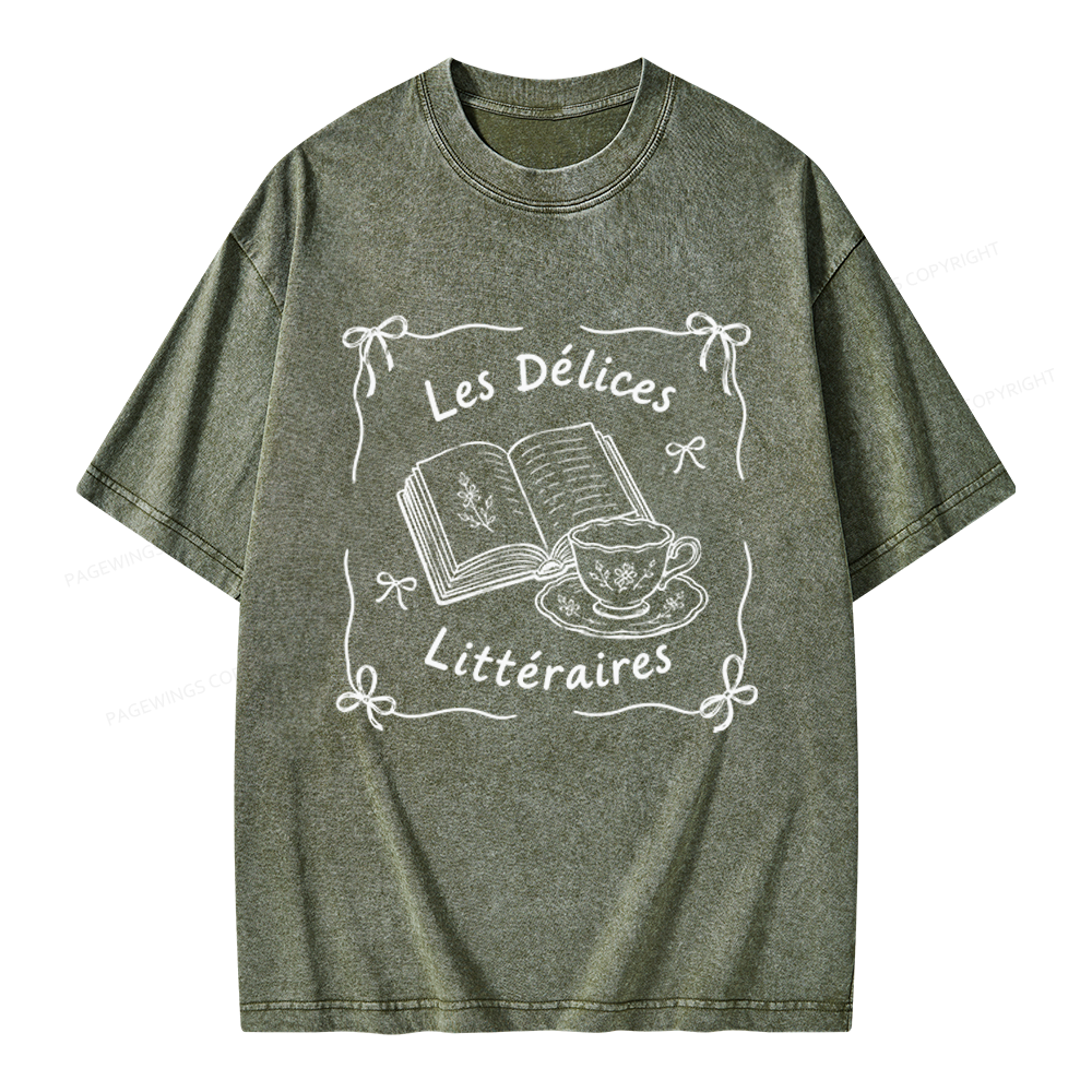 Pagewings Literary Delights Unisex Washed T-shirt