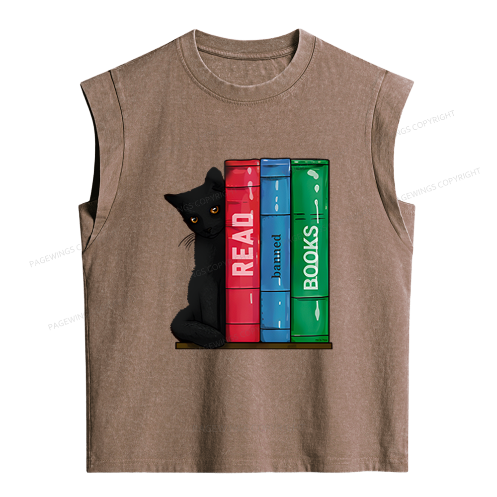 Pagewings Read Banned Books Women's Washed Tank Top