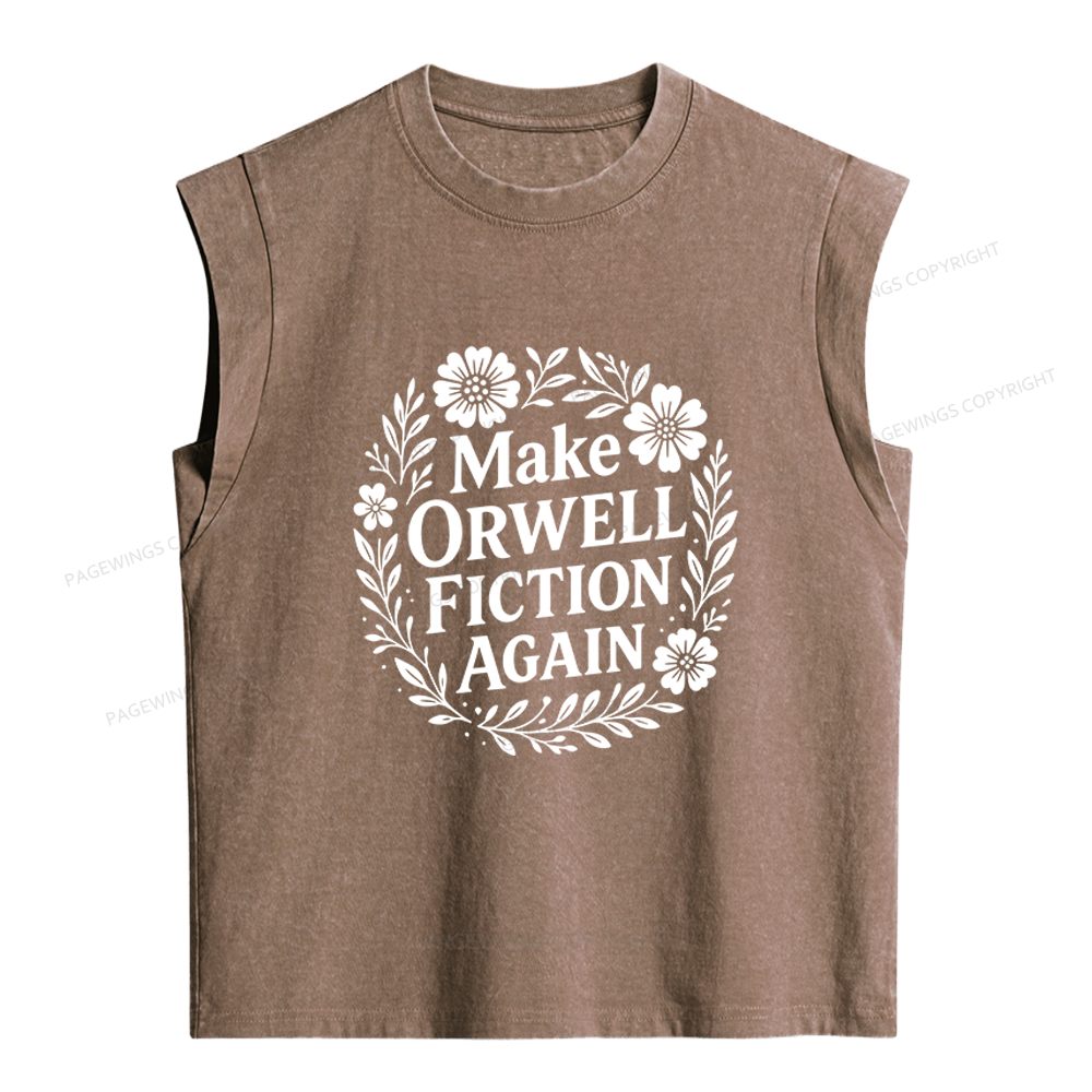 Pagewings Make Orwell Fiction Again Women's Washed Tank Top