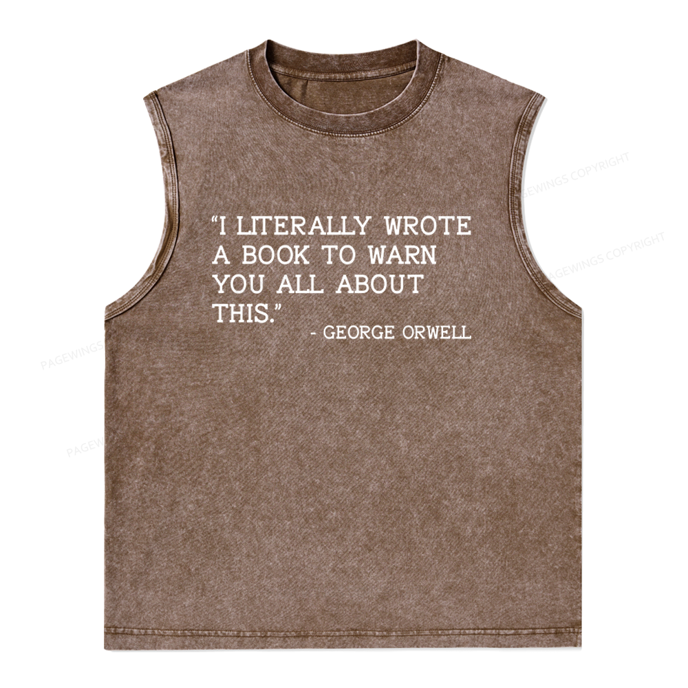 Pagewings I Literally Wrote A Book To Warn Unisex Washed Tank Top