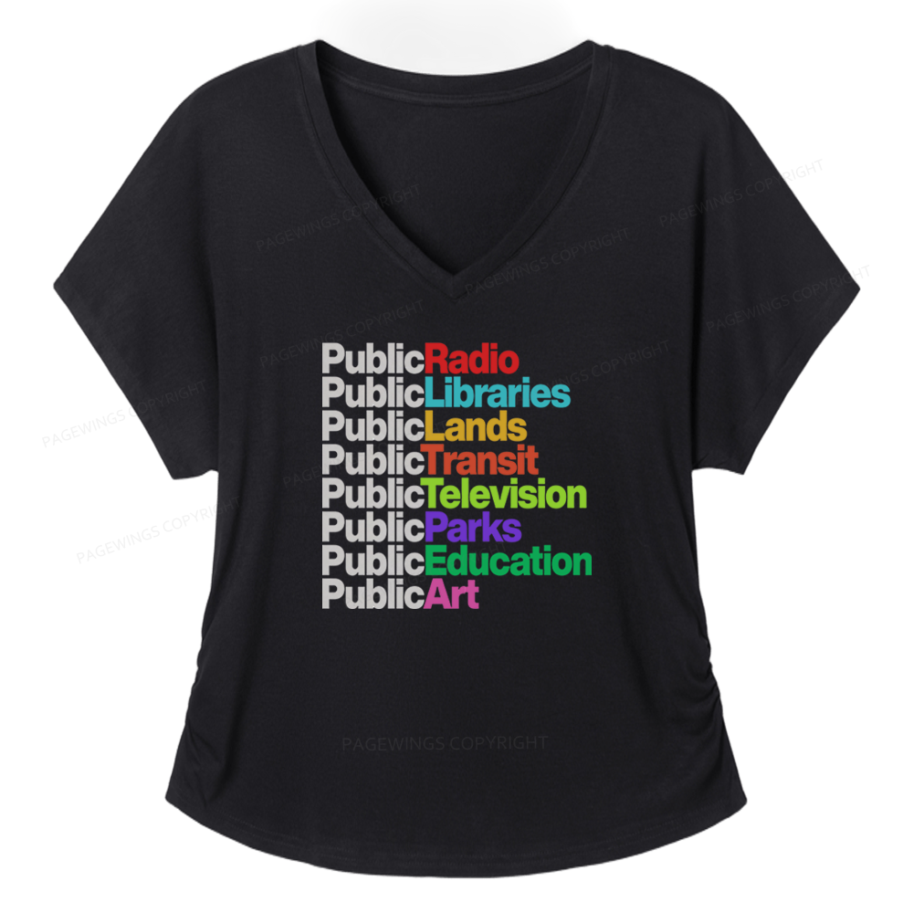 Pagewings Public Libraries Soft Women's Modal V-neck T-shirt
