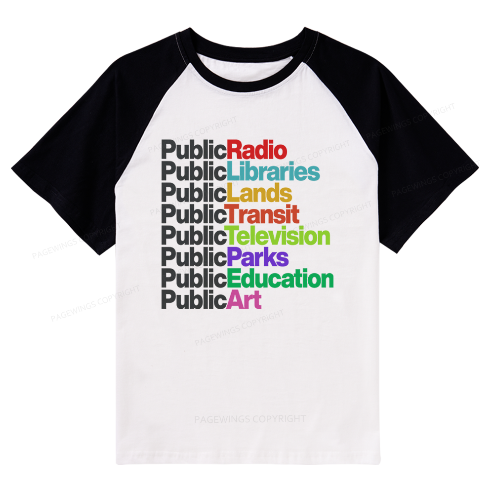 Pagewings Public Libraries Raglan T-shirt