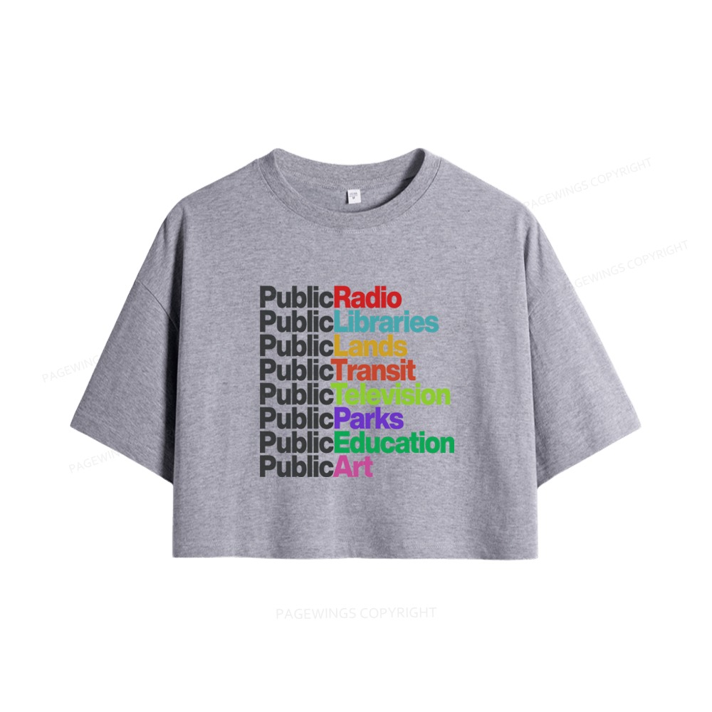 Pagewings Public Libraries Women Crop Tops