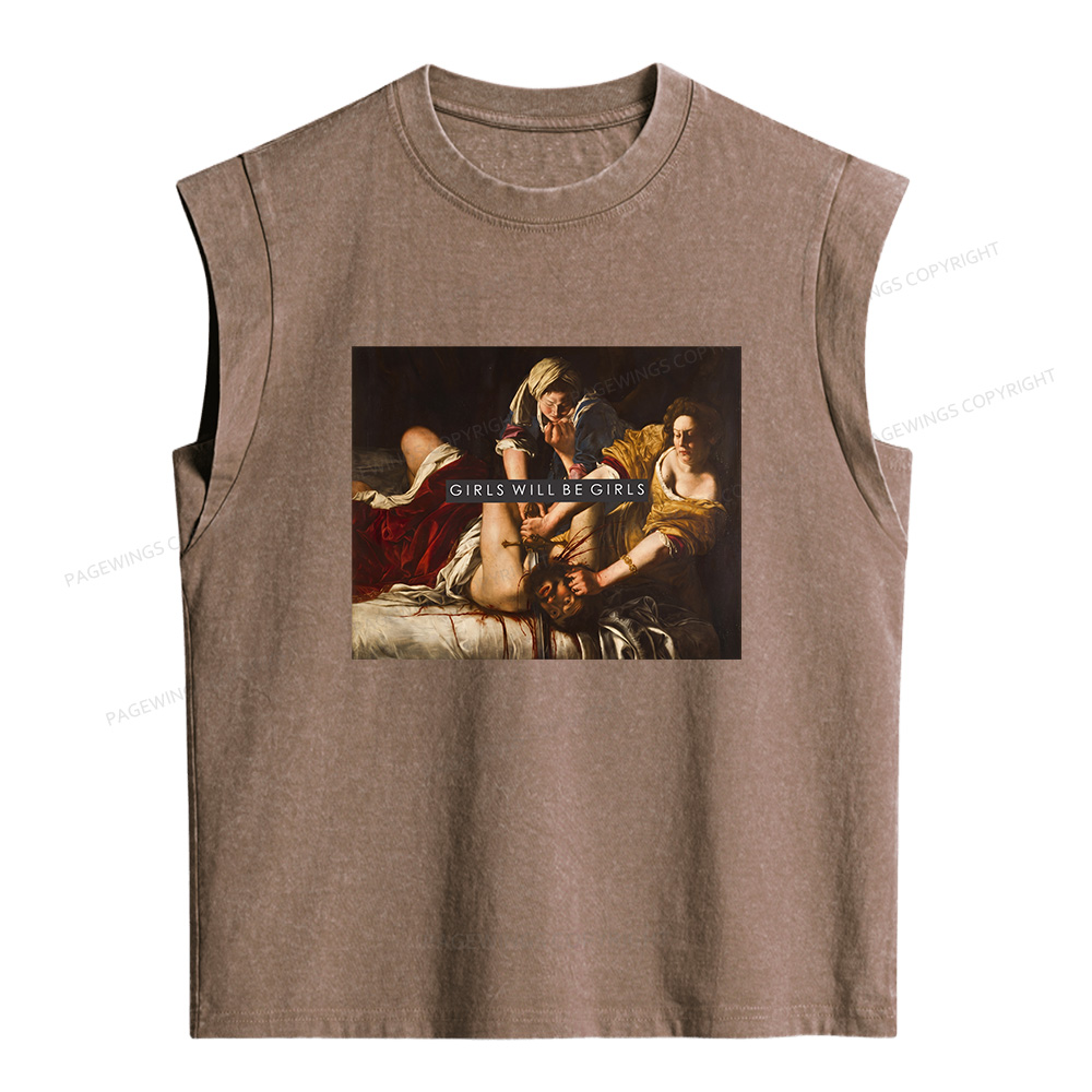 Pagewings Girls Will Be Girls Women's Washed Tank Top