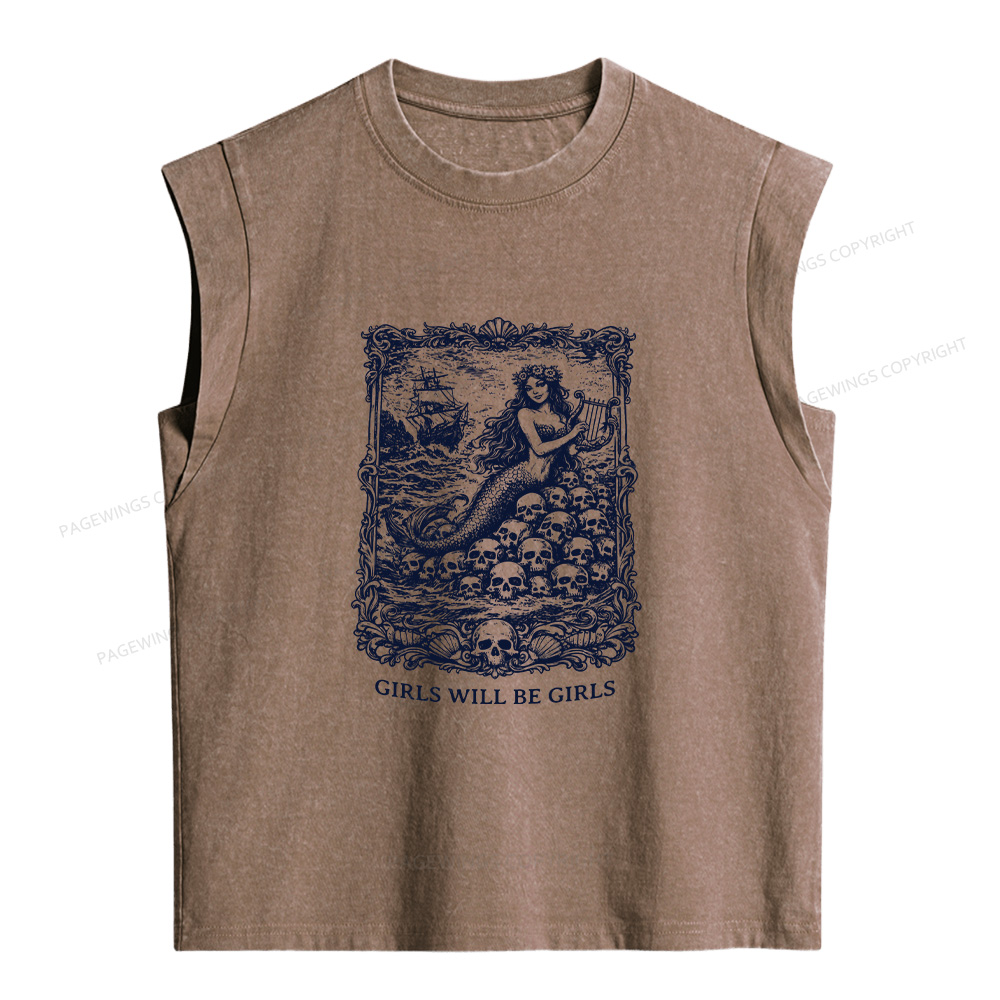 Pagewings Girls Will Be Girls Women's Washed Tank Top