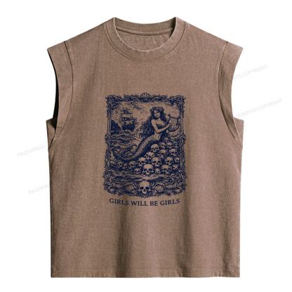 Pagewings Girls Will Be Girls Women's Washed Tank Top