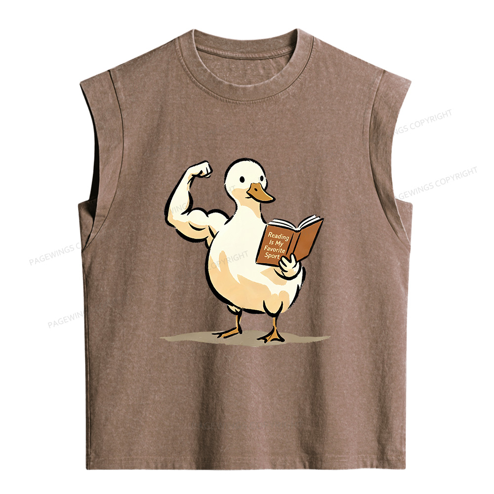 Pagewings Reading is My Favorite Sport Women's Washed Tank Top