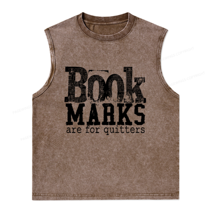 Pagewings Book Marks Are For Quitters Unisex Washed Tank Top