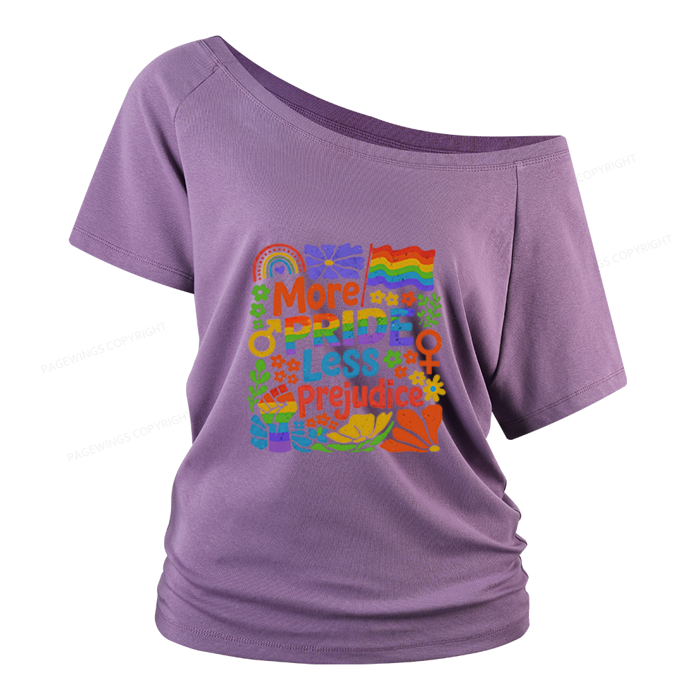Pagewings More Pride Less Prejudice Women Off Shoulder T-shirts