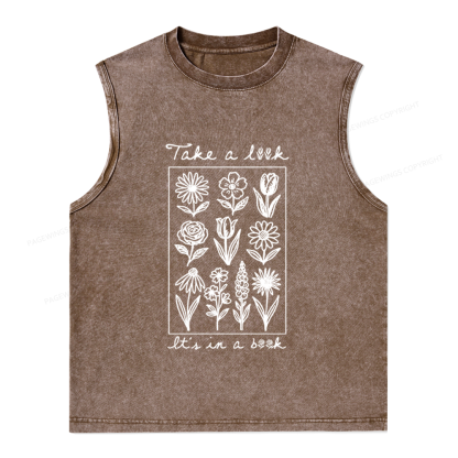 Pagewings Take A Look It’s In A Book Unisex Washed Tank Top