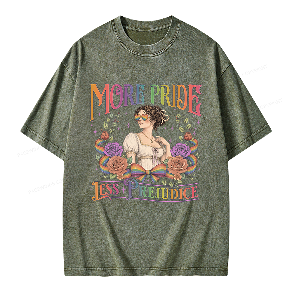 Pagewings More Pride Less Prejudice Unisex Washed T-shirt