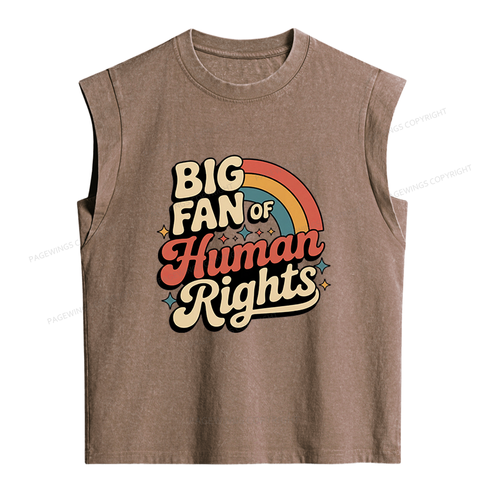 Pagewings Big Fan of Human Rights Women's Washed Tank Top