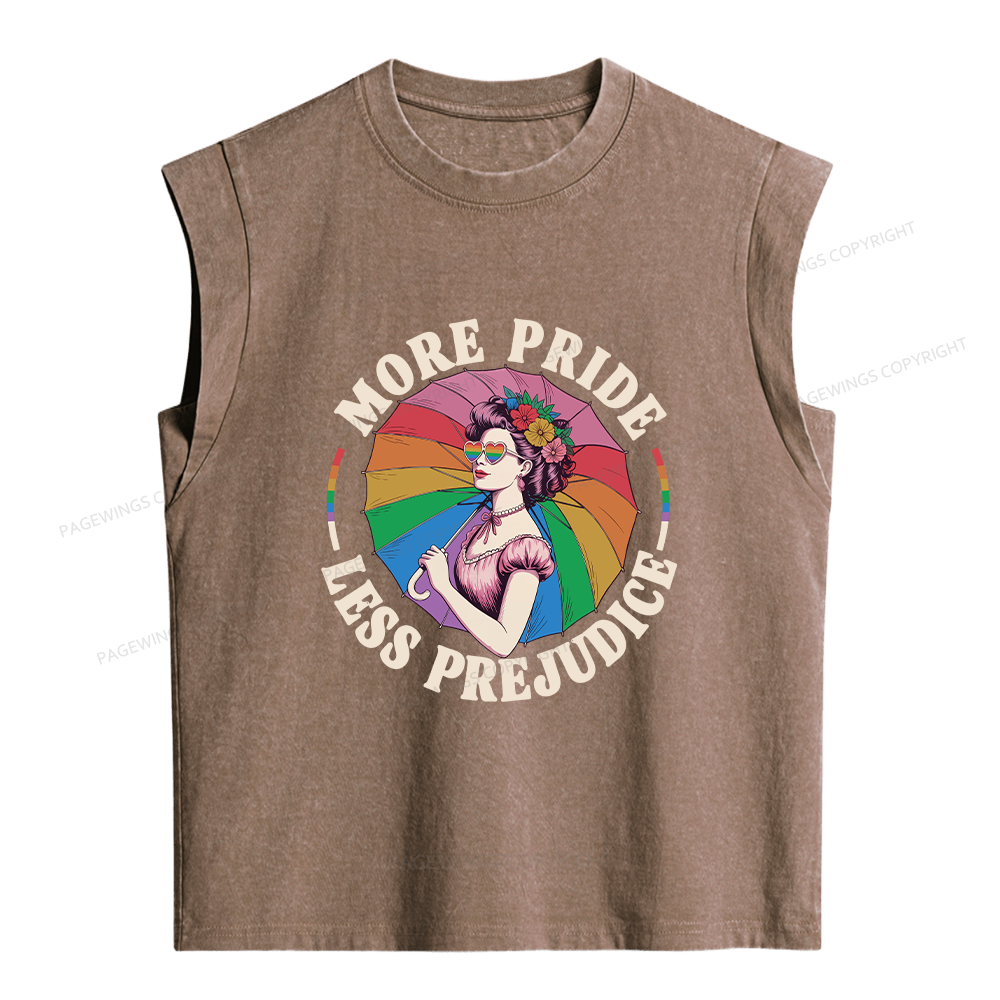 Pagewings More Pride Less Prejudice Women's Washed Tank Top