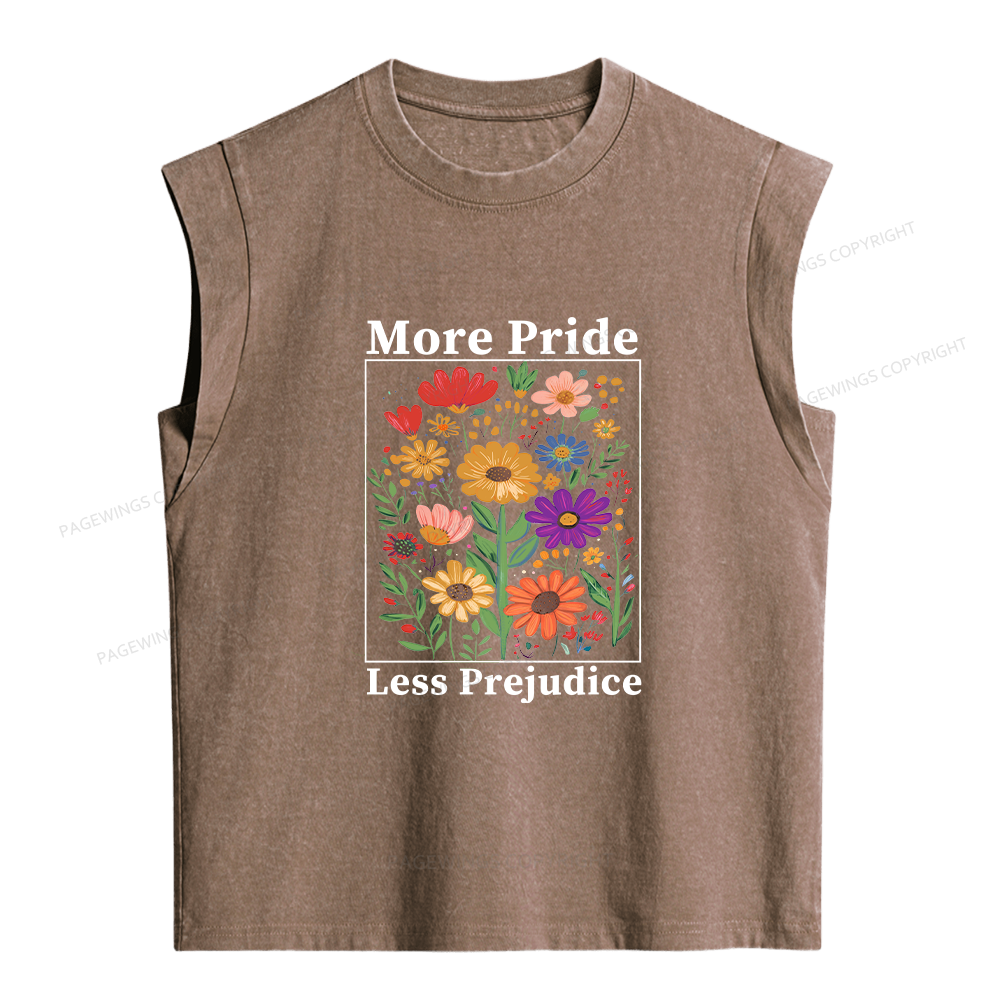 Pagewings More Pride Less Prejudice Women's Washed Tank Top