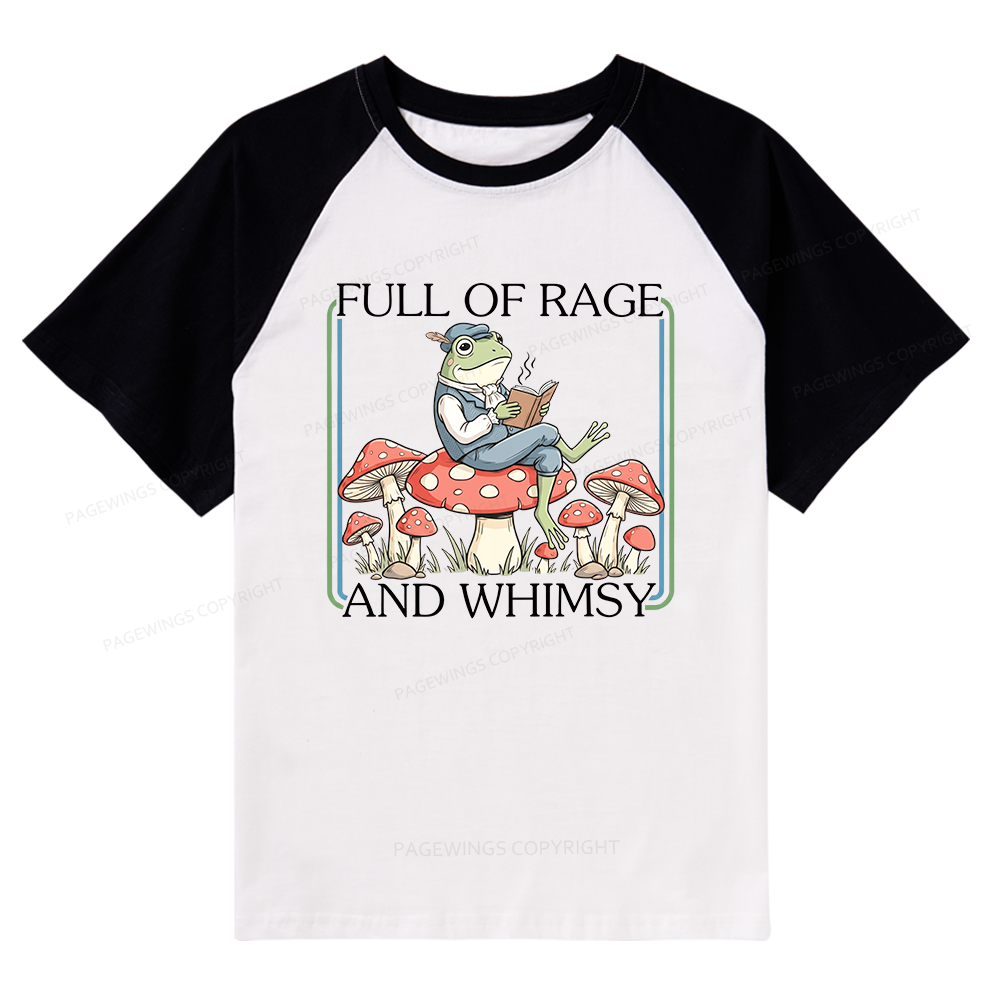 Pagewings Full Of Rage and Whimsy Raglan T-shirt
