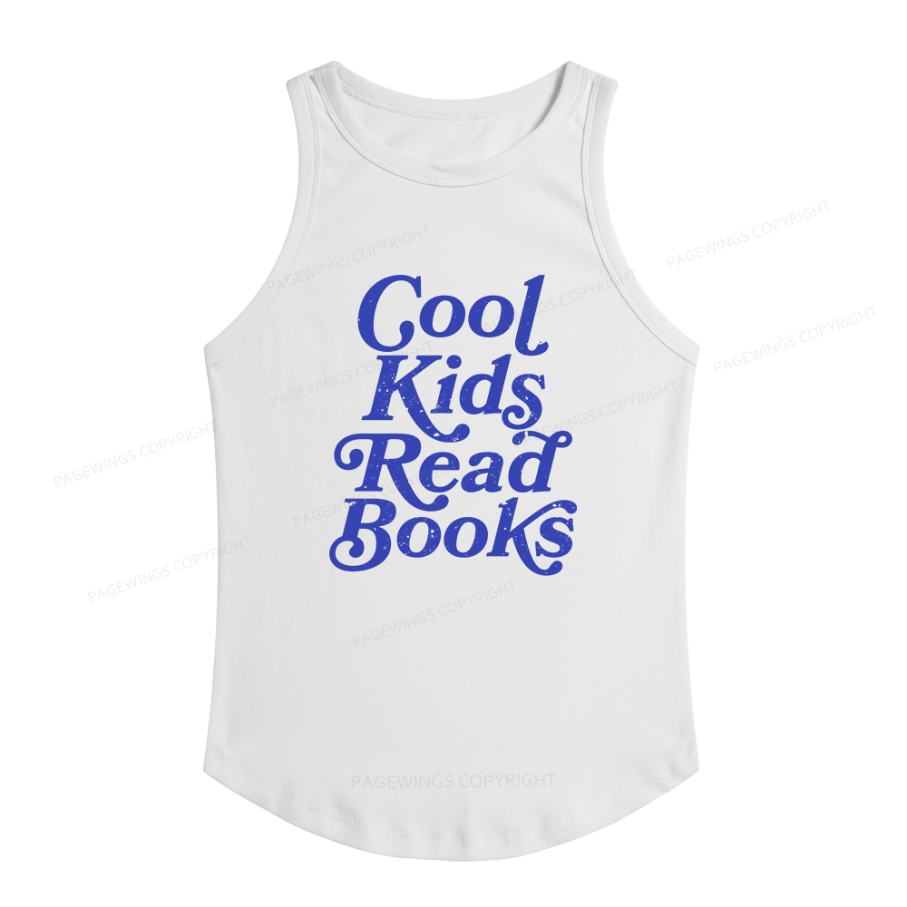 Pagewings Slim Fit Cool Kids Read Books Women's Fitted Tank Top