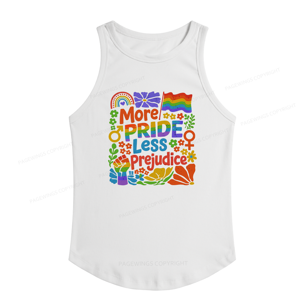 Pagewings Slim Fit More Pride Less Prejudice Women's Fitted Tank Top 
