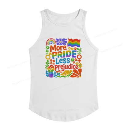 Pagewings Slim Fit More Pride Less Prejudice Women's Fitted Tank Top 