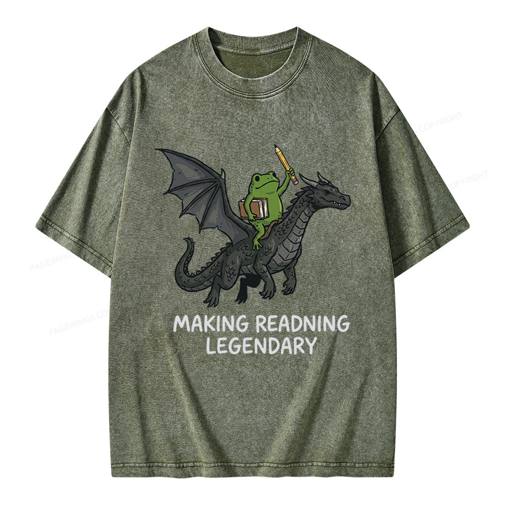 Pagewings Making Reading Legendary Unisex Washed T-shirt