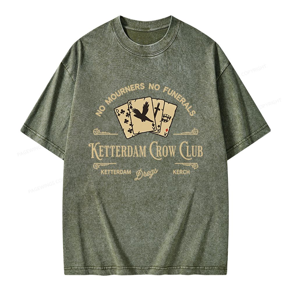 Pagewings Ketterdam Crow Club Unisex Washed T-shirt