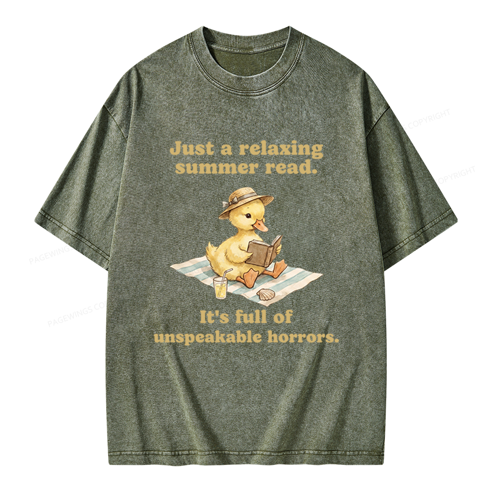 Pagewings Summer Read Unisex Washed T-shirt