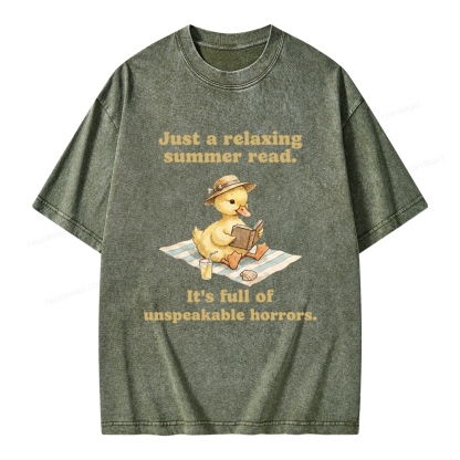 Pagewings Summer Read Unisex Washed T-shirt