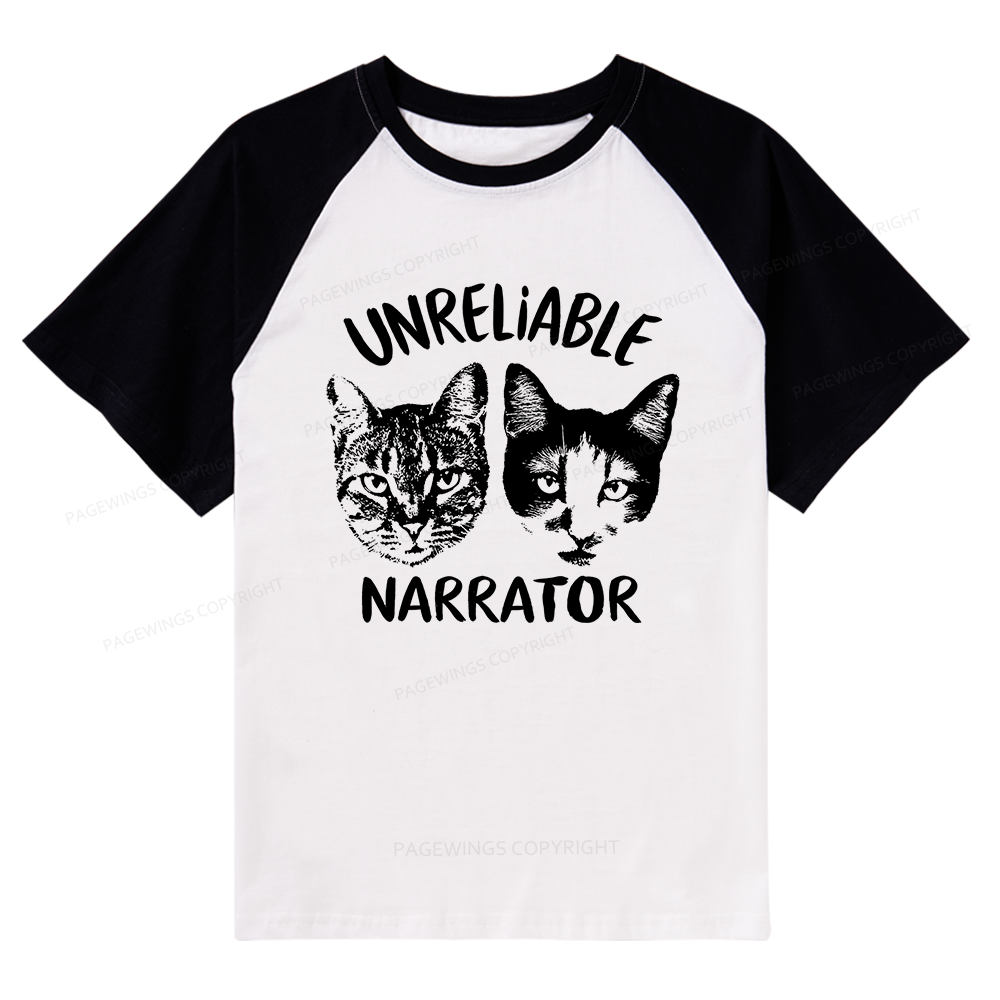 Pagewings Unreliable Narrator Raglan T-shirt