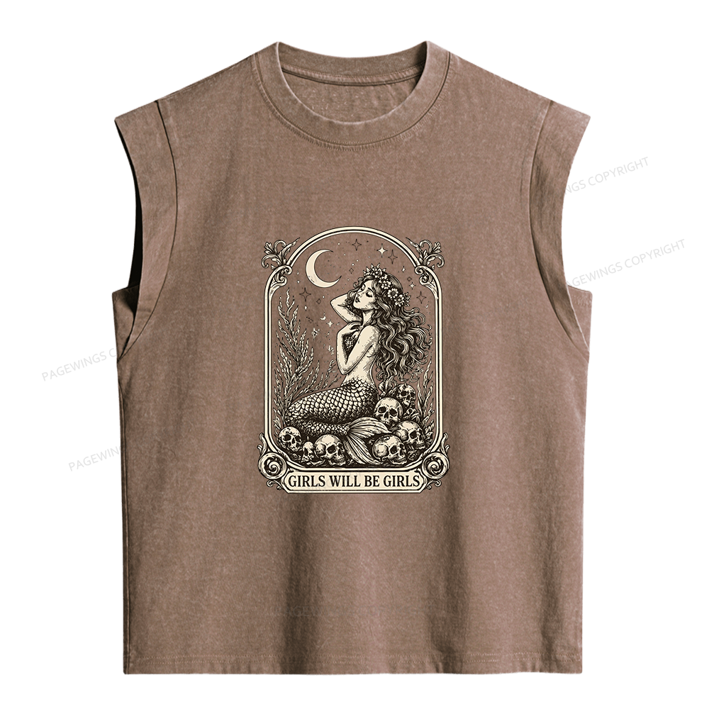 Pagewings Girls Will Be Girls Women's Washed Tank Top