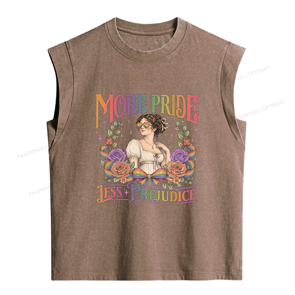 Pagewings More Pride Less Prejudice Women's Washed Tank Top