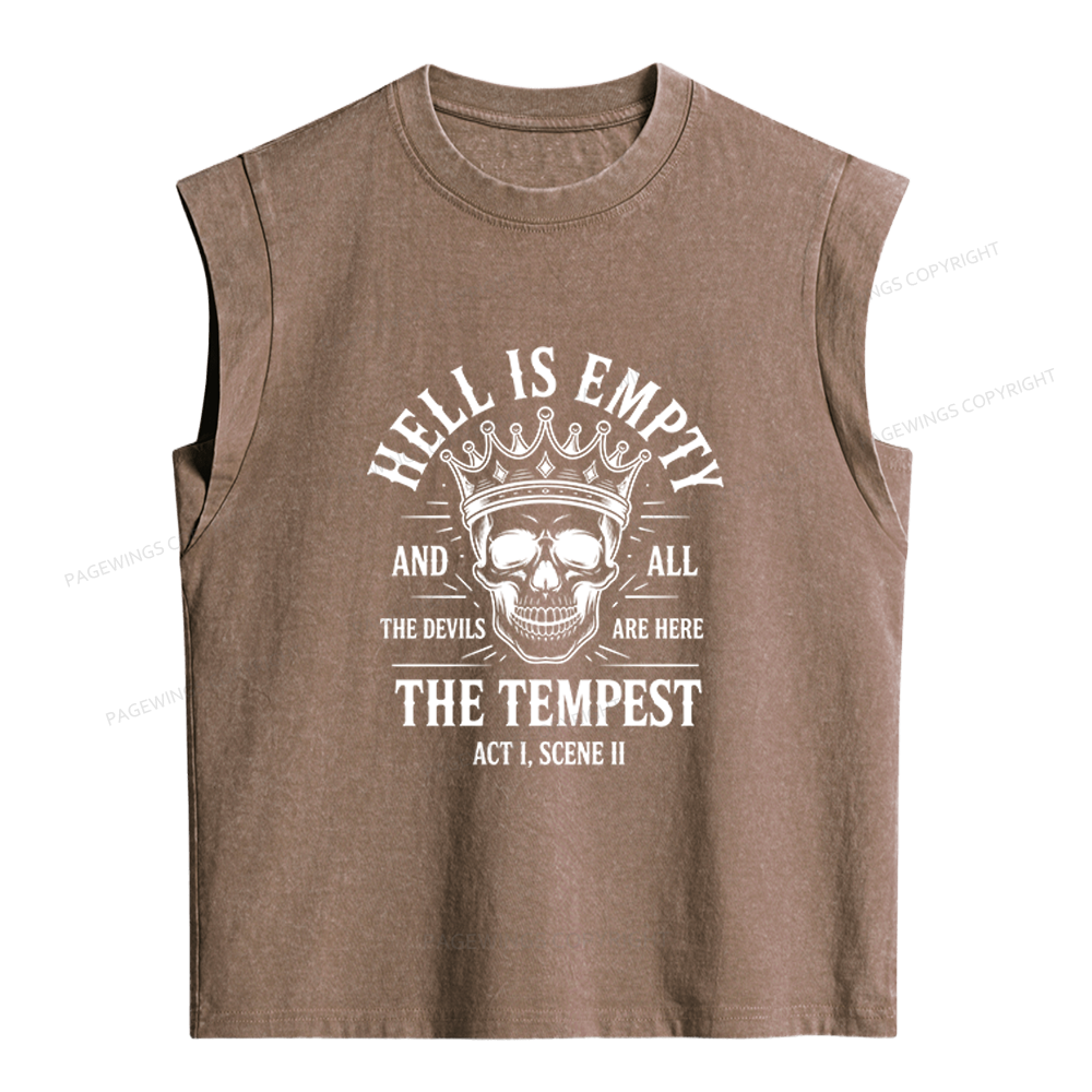 Pagewings Hell Is Empty And All The Devils Are Here Women's Washed Tank Top