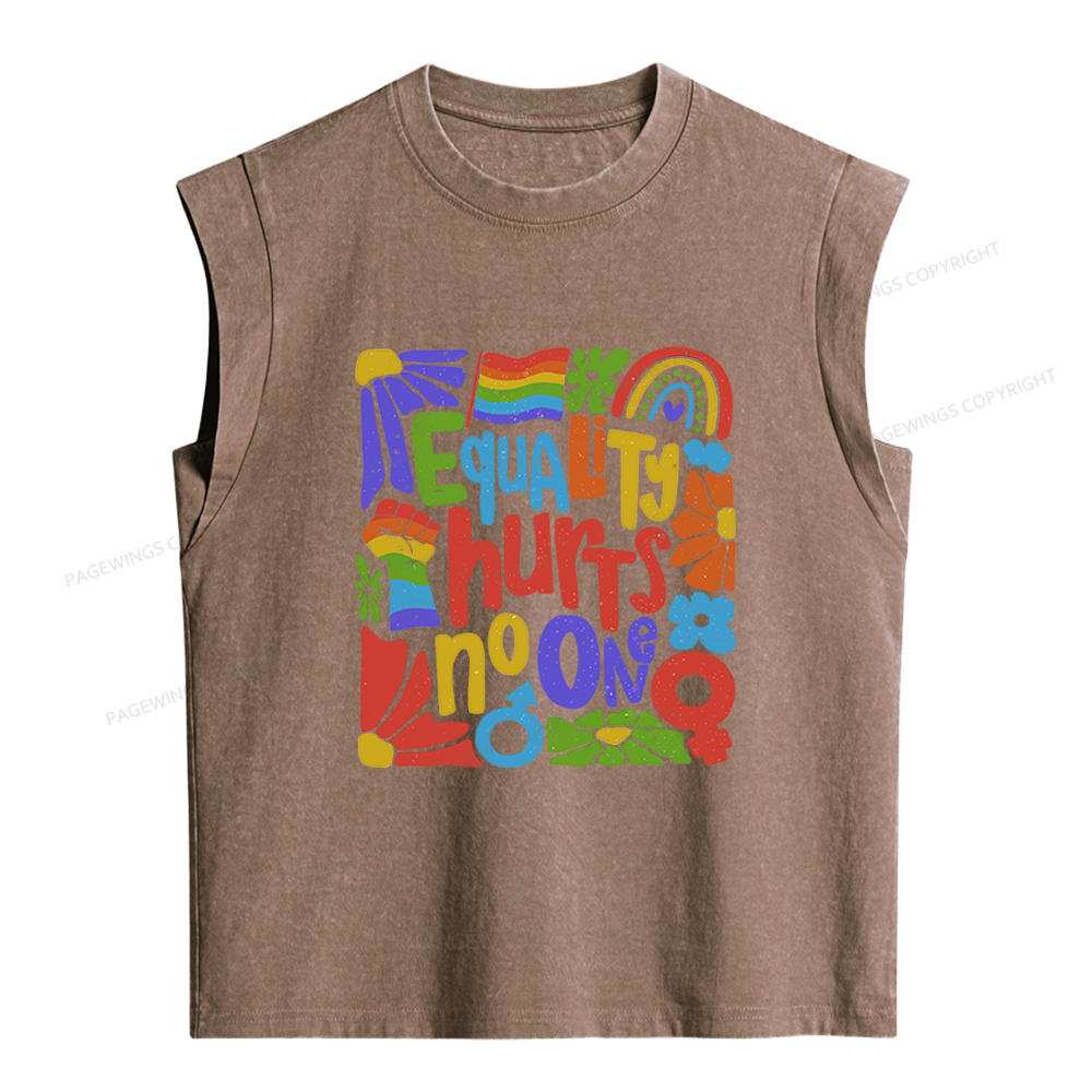 Pagewings Equality Hurts No One Women's Washed Tank Top