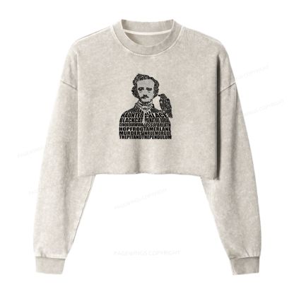 Pagewings Literature Lover Washed Crop Sweatshirt