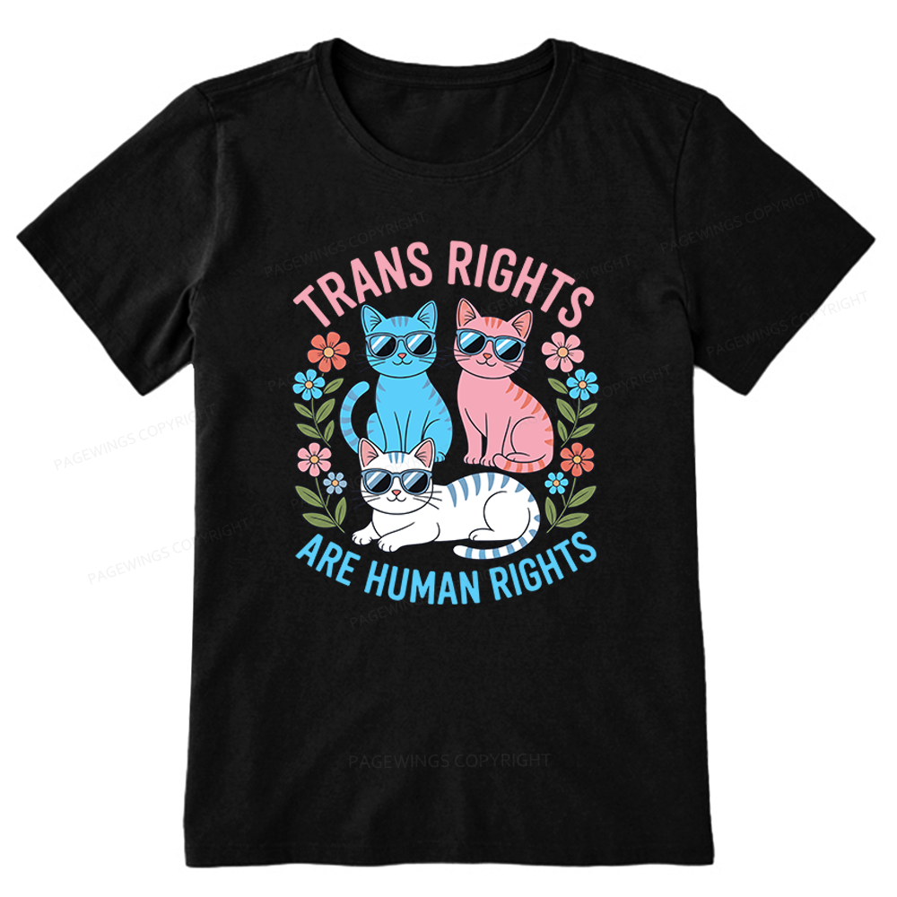 Pagewings Trans Rights Are Human Rights Cat Unisex Classic T-shirt