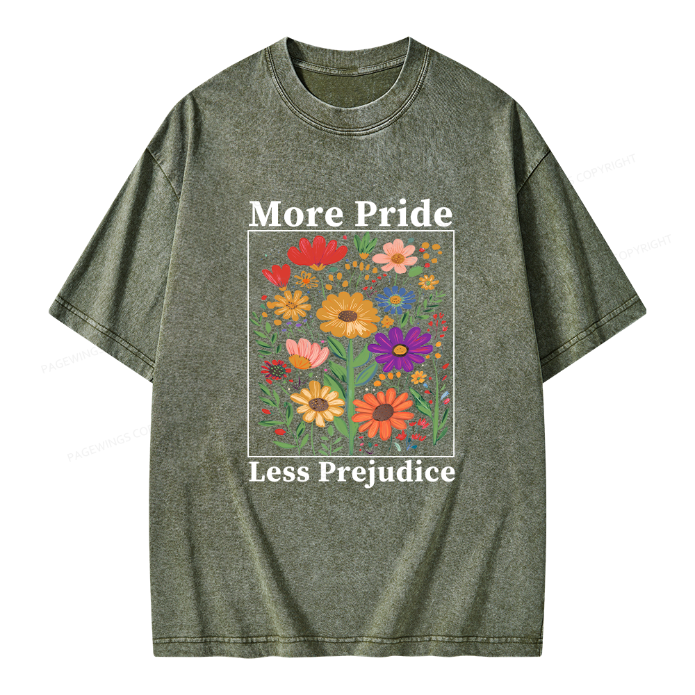 Pagewings More Pride Less Prejudice Unisex Washed T-shirt