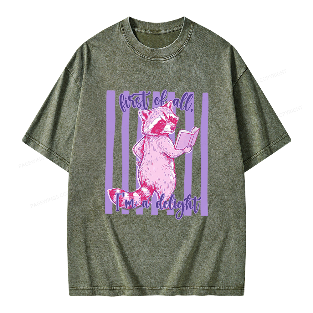 Pagewings First of All I'm A Delight Unisex Washed T-shirt
