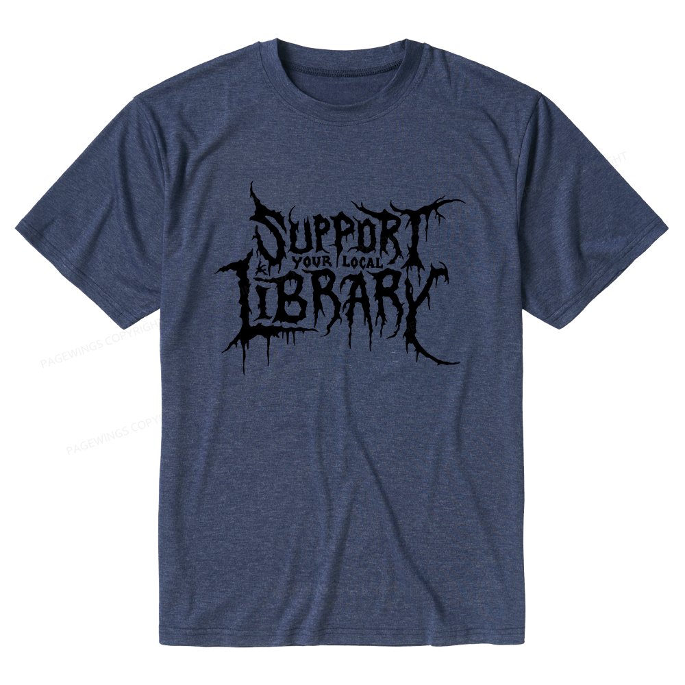Pagewings Soft Support Your Local Library Unisex Heather T-Shirt