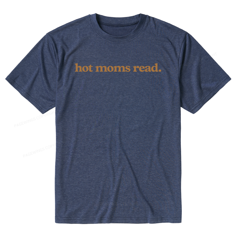 Pagewings Soft Hot Moms Read Unisex Heather T-Shirt
