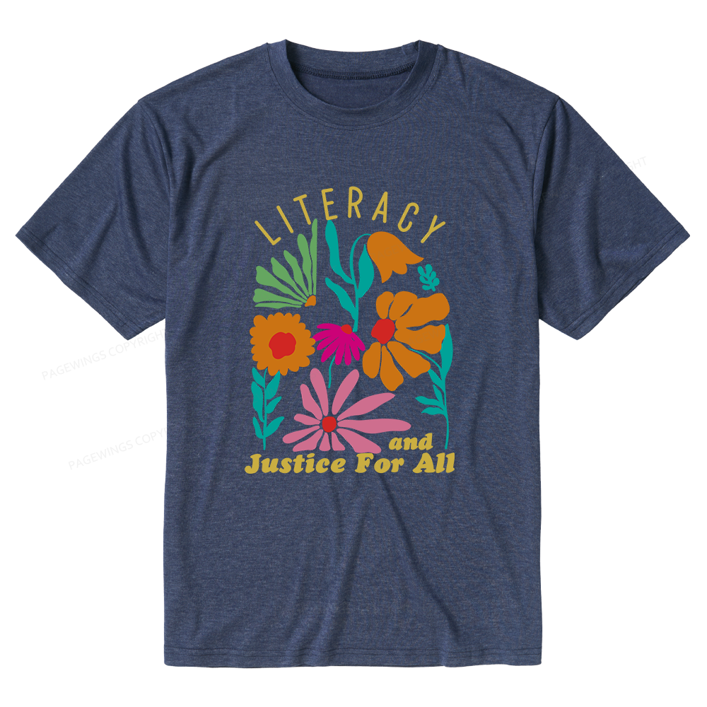 Pagewings Soft Literacy And Justice Unisex Heather T-Shirt