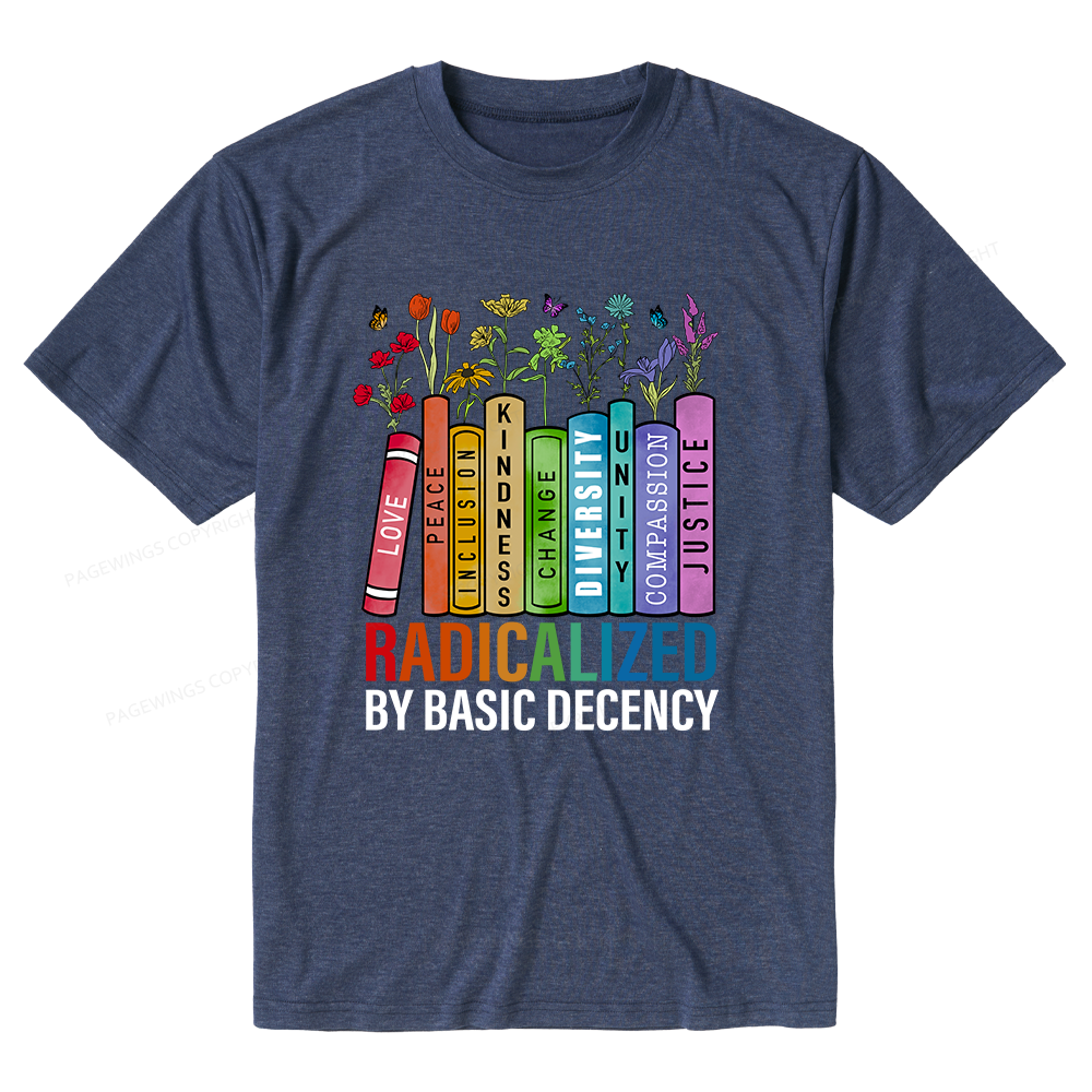 Pagewings Soft Radicalized by Basic Decency Unisex Heather T-Shirt