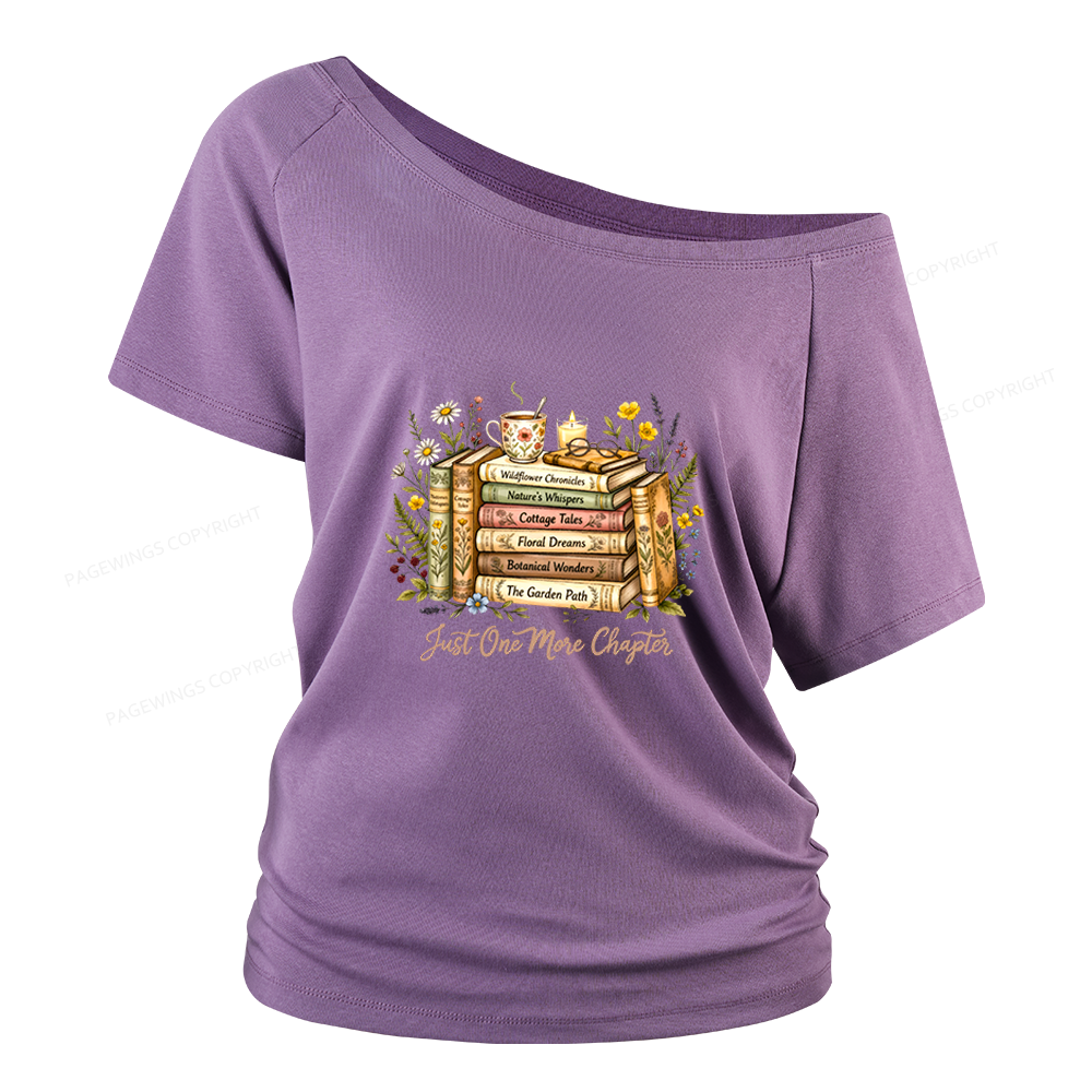 Pagewings Just One More Chapter Women Off Shoulder T-shirts