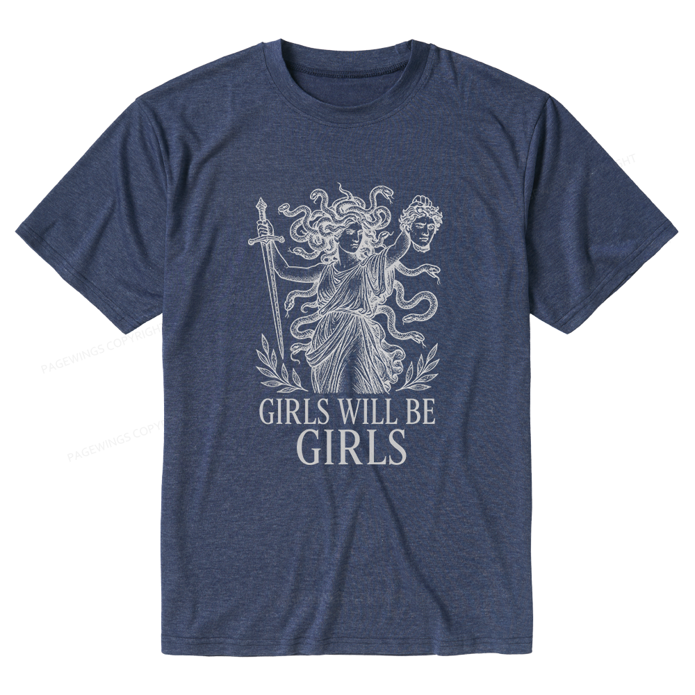 Pagewings Soft Girls Will Be Girls Unisex Heather T-Shirt